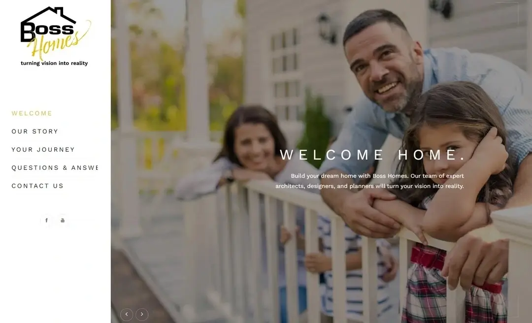 Boss Homes website, designed by VF Digital