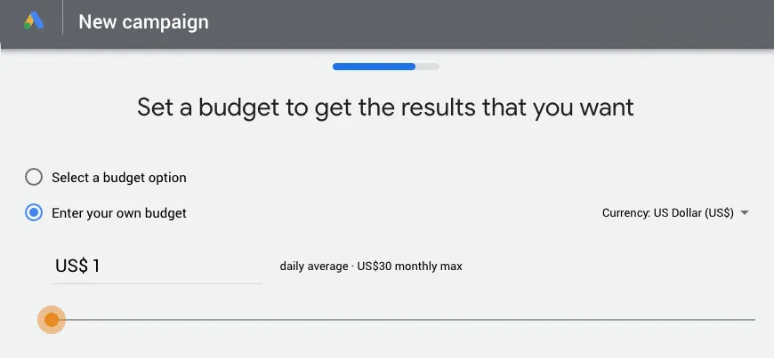 how to set a google ads budget